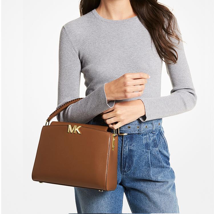 Michael Kors Karlie Logo Solid Chain Crossbody Bag Women handbags Brown 30F1GCDS2L-230