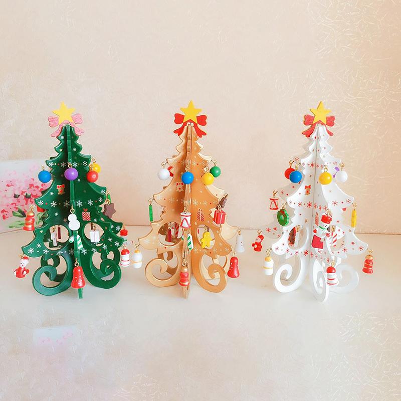 Creative DIY Wooden Christmas Tree Window Shop Mall Desktop Display Props Ornament Holiday Gifts Decoration Ornaments 2026