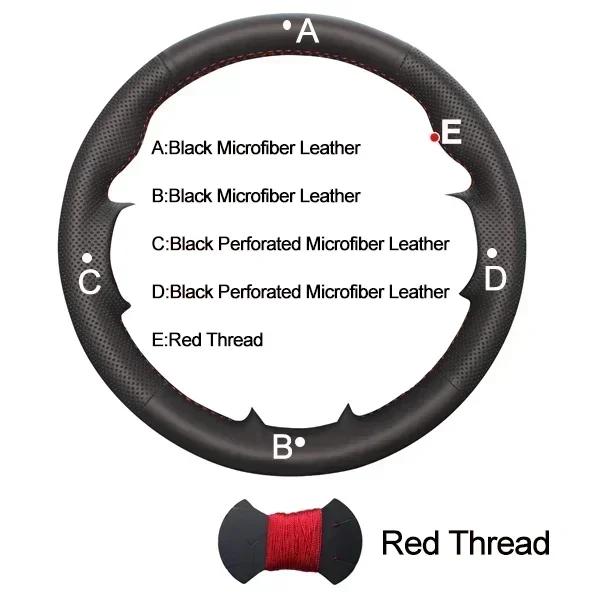 Hand Sewing Car Braid on Steering Wheel Cover for Jeep Commander (XK) 2006-2008 Grand Cherokee III(WK) 2005-2008 Accessories