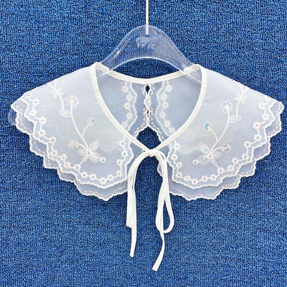 Women's Lace Collar Detachable Shirt Cloak Fake False Collars Dress Blouse Decor