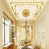 Потолок 3d Обои Европейский Стиль Роскошь Золотой Узор Мягкий Бежевый Камень Потолок Фрески Гостиная Гостиницы Лобби Фреска