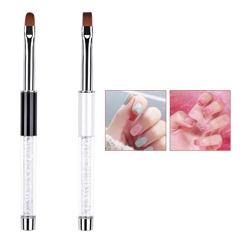 Nail Glue Phototherapy Pen Oval Flat Gel Nail Brush Handle Professional Nail Art Design Brushes Nail Art Tool