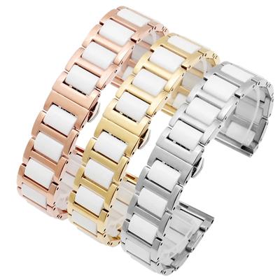 Для Rossini DW Armani Huawei B5 B6 ремешок для женских часов из высококачественной стали и керамики 14 мм 16 мм 17 мм 18 мм 19 мм 20 мм 21 мм 22 м