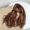 Winter Scarf Women Luxury Autumn Winter Double Sided Scarf Thicken Warm Shawl Classic Tassels Scarf Solid Color Soft Shawl