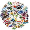 35pcs-50pcs Cartoon Adventure Stickers Playful Vehicles Stationery Stickers Stickers For Suitcase Fridge Phone Luggage