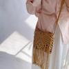 New Casual Handmade Crochet Braid Fringed Bag Women Tassel Knitted Handbag Female Beach Bohemian Shoulder Messenger Bag