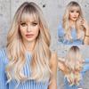 Длинные объемные волнистые синтетические парики, черный, фиолетовый, розовый, омбре, светло-персиковый розовый парик для женщин, повседневная вечеринка, косплей, термостойкий