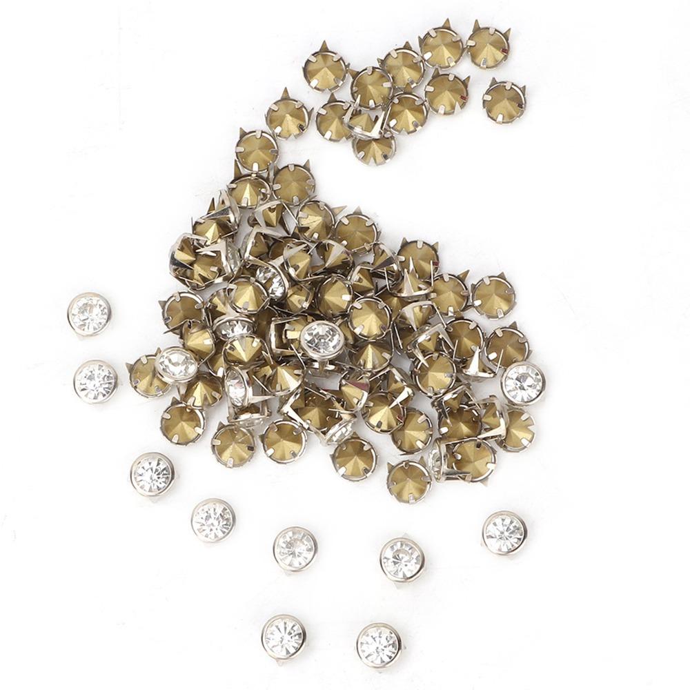 100pcs 10mm Size Crystal Rhinestone Rivets DIY Leather Craft Studs Leather Craft Decoration