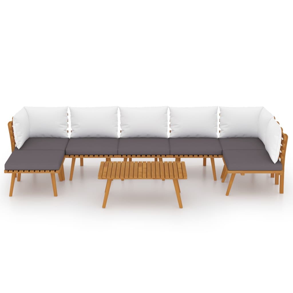 8 Piece Garden Lounge Set with Cushions Solid Acacia Wood