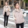 Женский зимний пуховый жилет, новый, корейская версия, свободный и легкий, дизайн со стойкой воротником, с лентами, тепловой жилет
