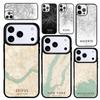 Capa Case for iPhone 17 Air 16 Pro Max 15 Plus 11 13 Mini 14 12 Back Phone Cover Ins Travel Country Sketch City Map