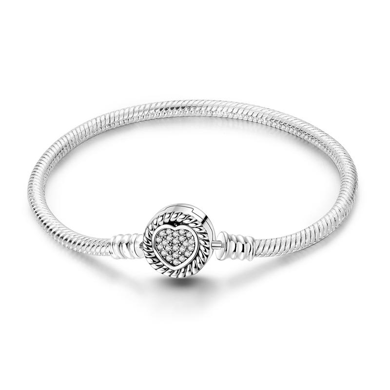 Браслеты Pandach, серебряные, 925 пробы, классические браслеты Love Forever Butterfly Star для женщин, подвески из бисера, ювелирные украшения своими руками, 17–20 см