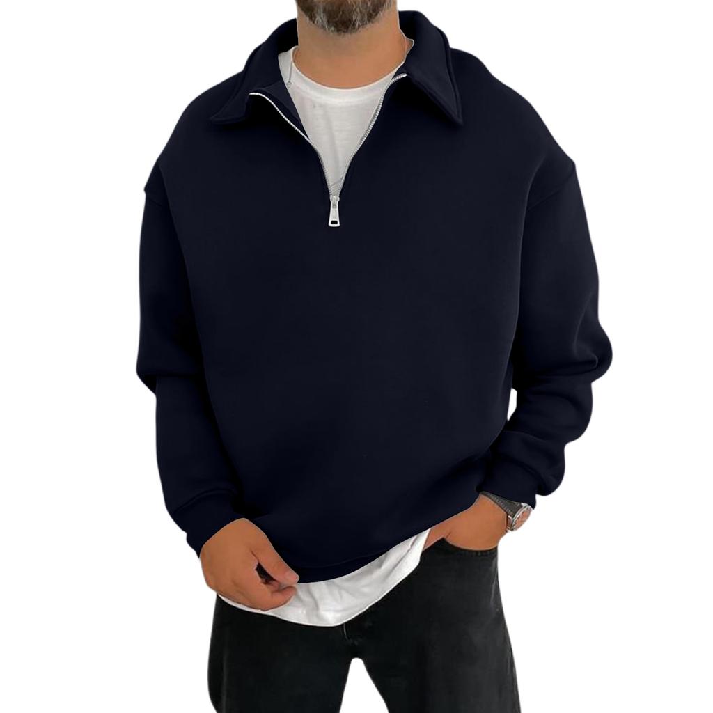 Мужская повседневная рубашка свободного кроя с воротником и длинными рукавами