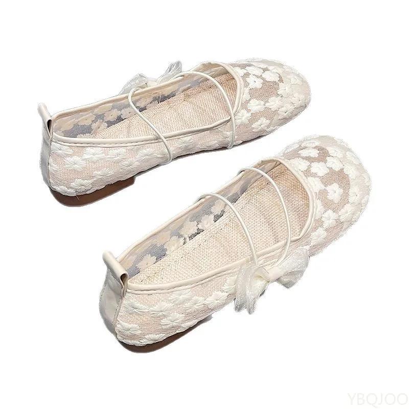 2025 Лето Новый Стиль Модная универсальная Обувь Сетчатая Дышащая женская Обувь Мягкая Подошва удобная Плоская Подошва Обувь Женская