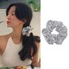 Y2k Scrunchies Metal Silver Color Medium Size Hair Tie Sweet Simple Elastic Hair Band Women Hair Accessories Daily Headwear