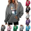 Women's Casual Fashion Christmas Printed Letters Casual Hooded Sweatshirt With Pockets