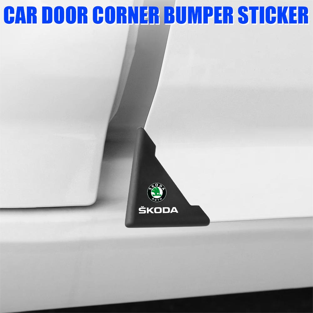 2/4Pcs Car Front Door Corner Anti-Scratch Protector Cover Sticker For Skoda Octavia A5 3 2 VRS Vision Kodiaq Favorit Rapid Fabia agr411
