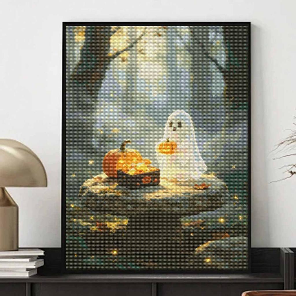 Halloween diamond painting kit handmade diy cute ghost and pumpkin painting home decoration painting