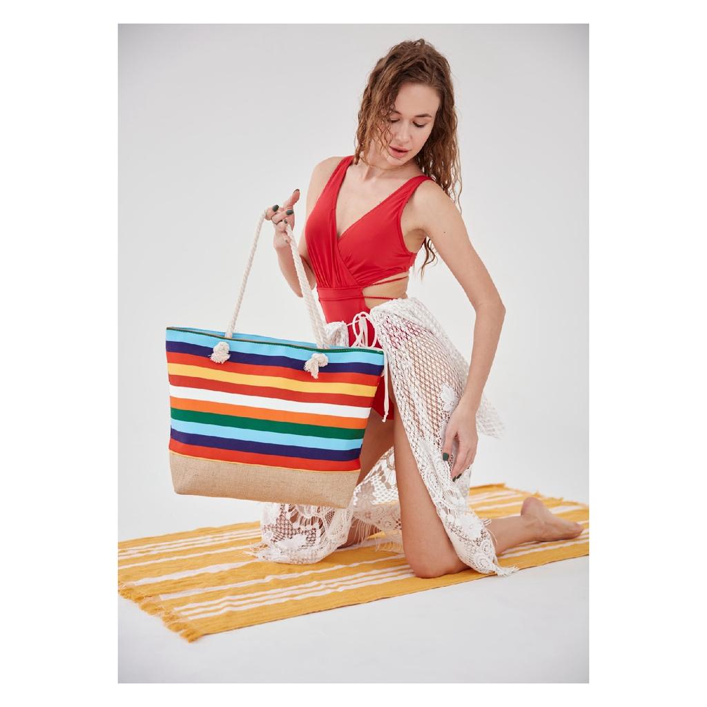 Женская пляжная сумка разноцветная