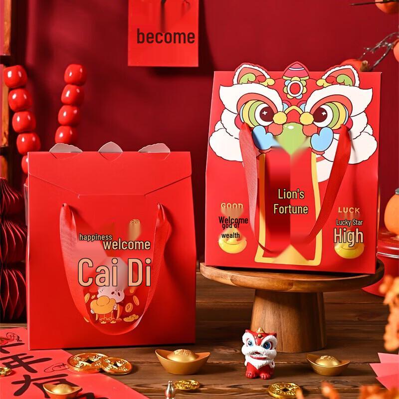 Новогодняя красная праздничная подарочная коробка