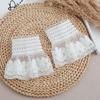 Korean Shirt Detachable Cuffs for Womens Lace Pleated False Cuffs Sweater Blouse Wrist Warmers Girls Fake Arm Sleeves Horn Cuff