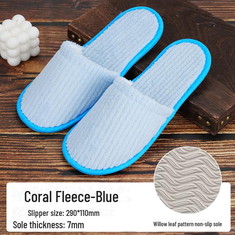 Plush Winter Non-Slip Disposable Slippers for Hotels & Homestays