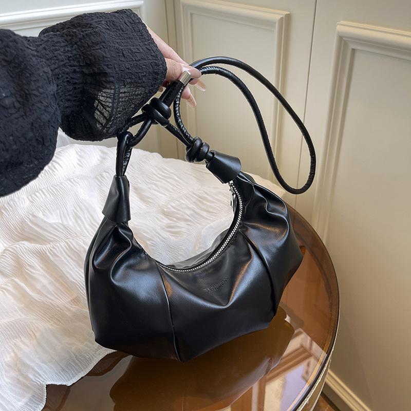 2025 лето новый нишевый дизайн тренд простой однотонный сумка-рог модная сумка через плечо мессенджер для通勤 для женщин