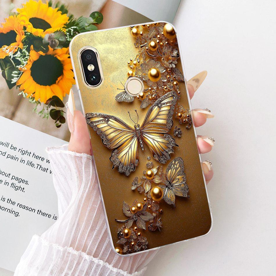 For Xiaomi Redmi Note 6 Pro Cute Flower Butterfly Cat Painted Case For Redmi Note6 Soft Silicone TPU Phone Cases