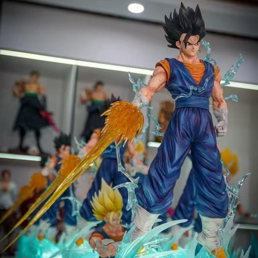 Статуэтка Jt 38 см / 14,96 дюйма Фигурка Z Веджетто 3 сменные головы Фигурки Super Saiyan Коллекционная модель Игрушки Подарки