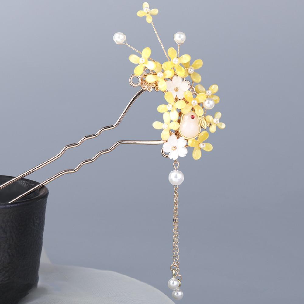 Кисточки U-образная заколка для волос жемчужный цветок шпилька модная китайская палочка для волос повседневная