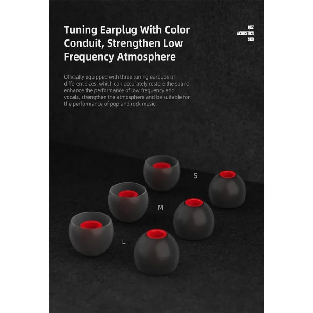 QKZ SK3 3.5mm Wired Earphone with Microphone HiFi Music Monitor Bass Headphone Noise Cancelling Headset for Sport Gaming Earbuds