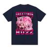 Greetings Huzz Funny Cat Gen Z Gen Alpha Slang Meme T Shirt Fashion Retro Short Sleeve T-shirts Men Women Casual Cotton T-shirts
