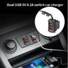 12, 24 В, 4,2 А, автомобильное зарядное устройство с двумя портами USB и дисплеем напряжения, водонепроницаемый модифицированный переключатель, адаптер автомобильного зарядного устройства для мобильного телефона Toyota, быстрая зарядка