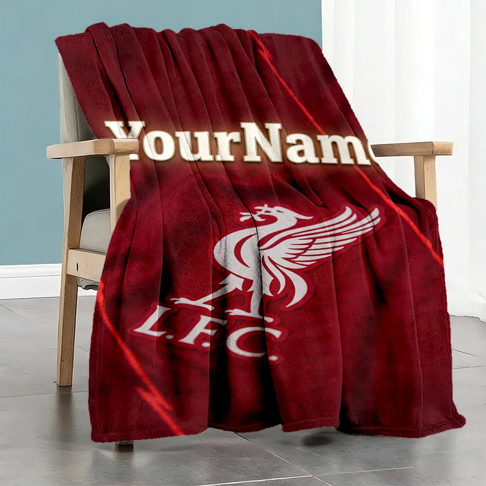 Liverpool Personalized Name Blanket Gift Customizable Blanket Ultra-Soft Perfect for Bedding Chair Couch Home Decor Ideal for All Seasons