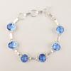 Natural Tanzanite Gemstone 925 Sterling Silver Jewelry Handcrafted Bracelet 9" RB-6-19