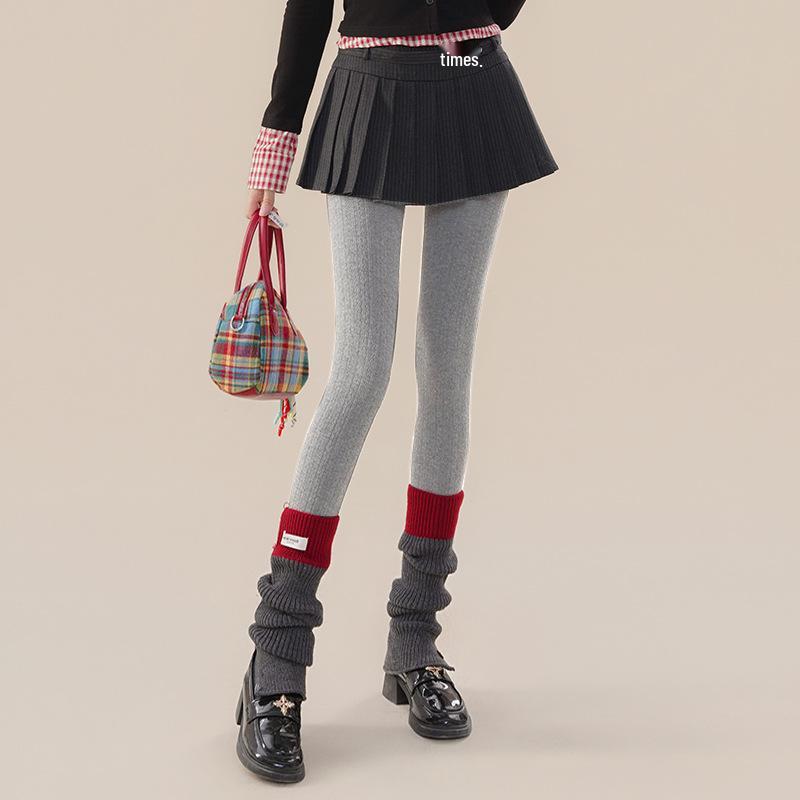 Женские ретро вельветовые колготки с кабельным узором - Высокая посадка, Утягивающие, Японский стиль, Универсальные милые осенне-зимние носки