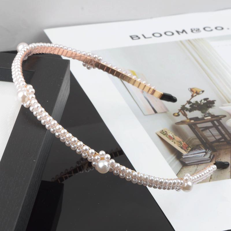 "Корейский стиль жемчужная свадебная повязка на голову - Модный аксессуар ручной работы"