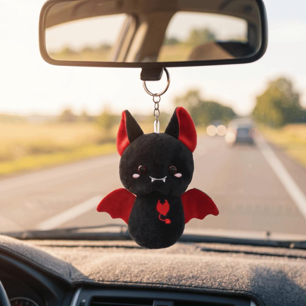 Durable Soft Halloween Bag Pendant PP Cotton Stuffed Toy Funny Bat Plush Keychain  Commute
