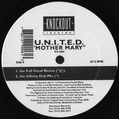 12-дюймовая пластинка U.N.I.T.E.D. - Дева Мария KO0006 KNOCKOUT 1993 США Танцевальная и электронная музыка Б/у