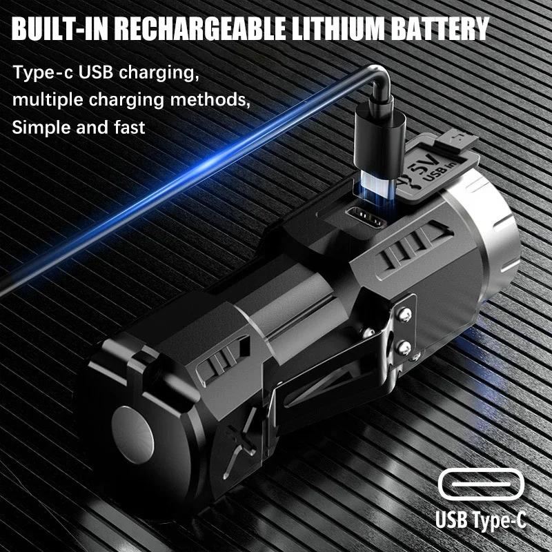 Новый Ультра Яркий Фонарик 4/6/8*P35 LED Мини Супер Яркий Фонарь USB Перезаряжаемый Водонепроницаемый Свет С Магнитом Аварийная Лампа