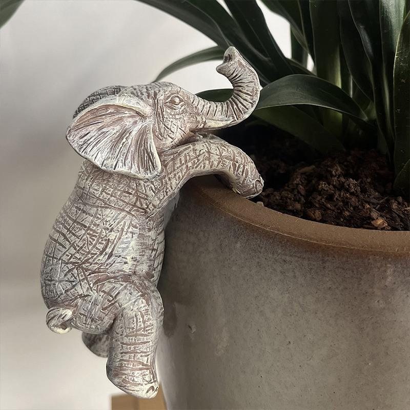 Creative Elephant Statue Resin Crafts Pot Hanging Ornaments