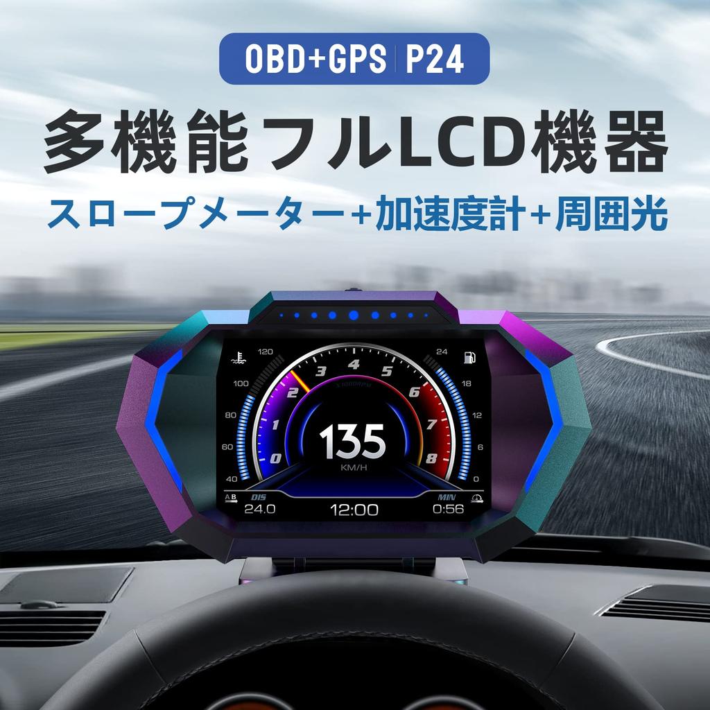 Wiiyii Head-Up Display, OBD2+GPS Car Instrument, Display Various Car Data and Driving Data, Suitable for All Cars