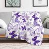 Beautiful Purple Butterflies A Throw Blanket Multi Use Warm Blanket for Living Room Bedroom