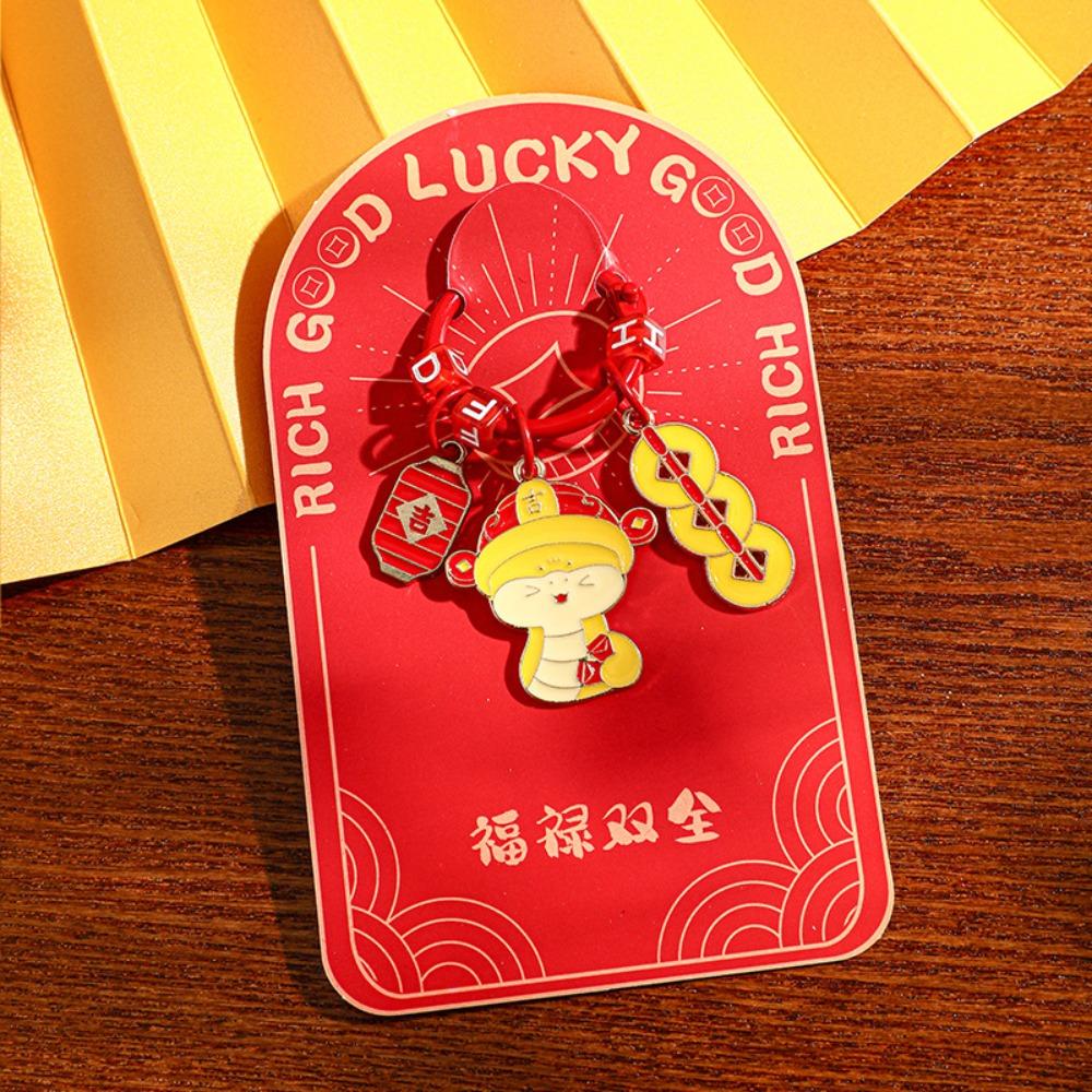 Lucky New Year Key Ring Blessing Cartoon Snake Pendant Fashion Chinese Zodiac Snake Keychain  Kids