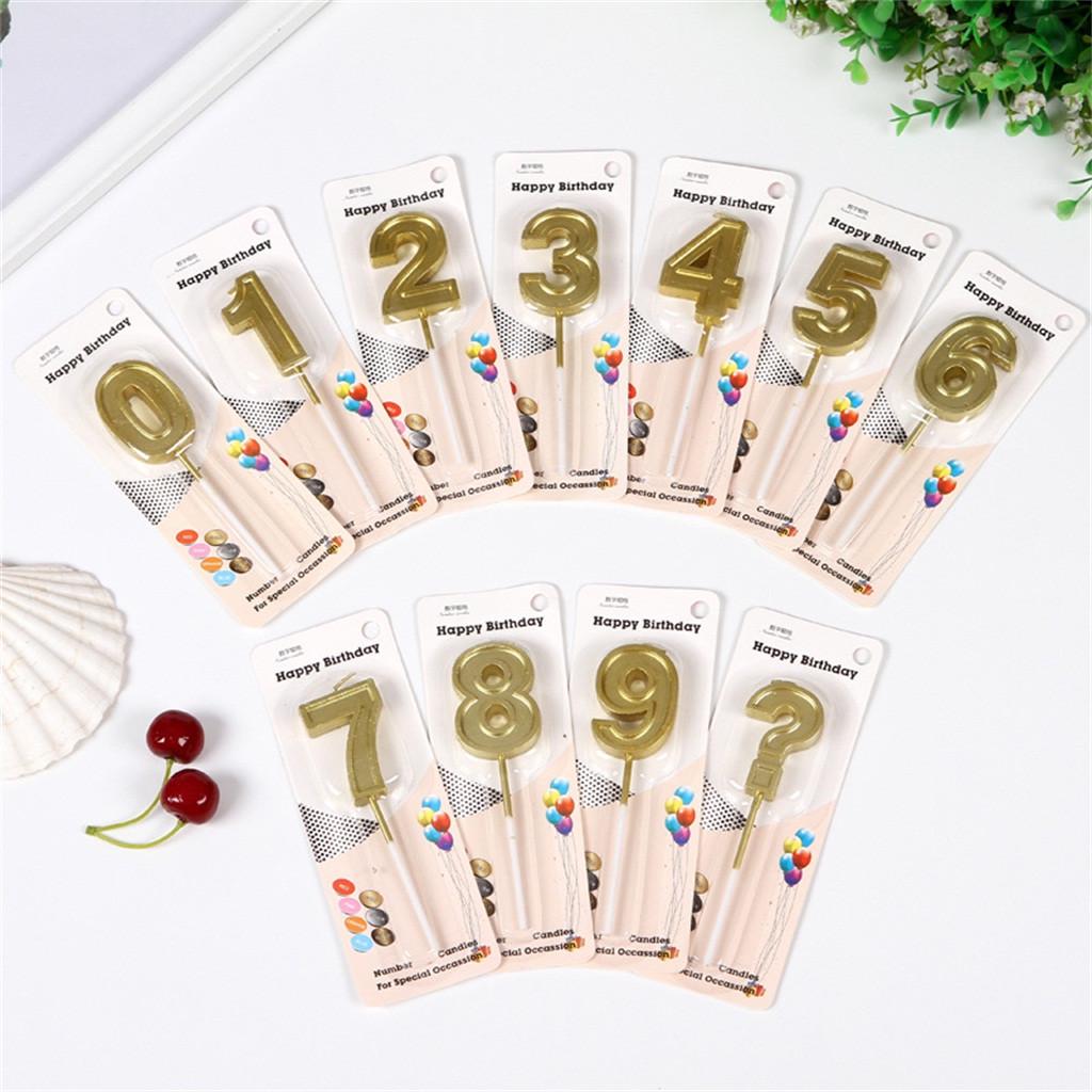 Glitter Number Candles Gold Number 0-9 Birthday Party Candle Cake