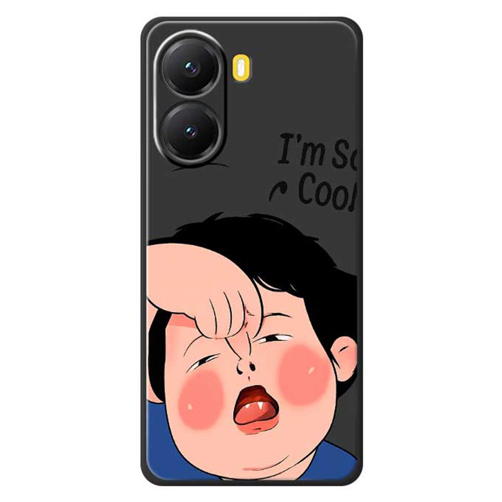 For Xiaomi Redmi Turbo 4 5G/Poco X7 Pro 5G Case Make Faces Kid Pattern Printing Straight Edge TPU Phone Back Cover