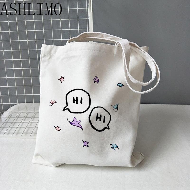 Hi Heartstopper Leaves Women Shopper Bags Shopping Bag Travel Tote Bag College Retro Shoulder Bag Large Capacity Student Handbag
