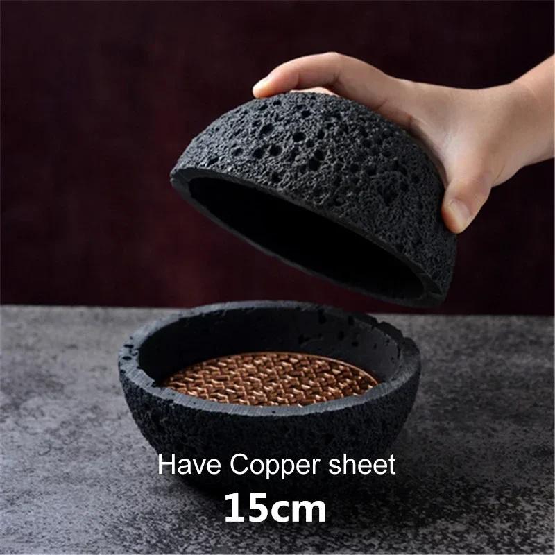 Black Cement Tableware Dinner Plate stone Sashimi sushi Disc Dry Ice Tray Plate Dessert Plates Dim Sum Dish Steak Plates Bowl