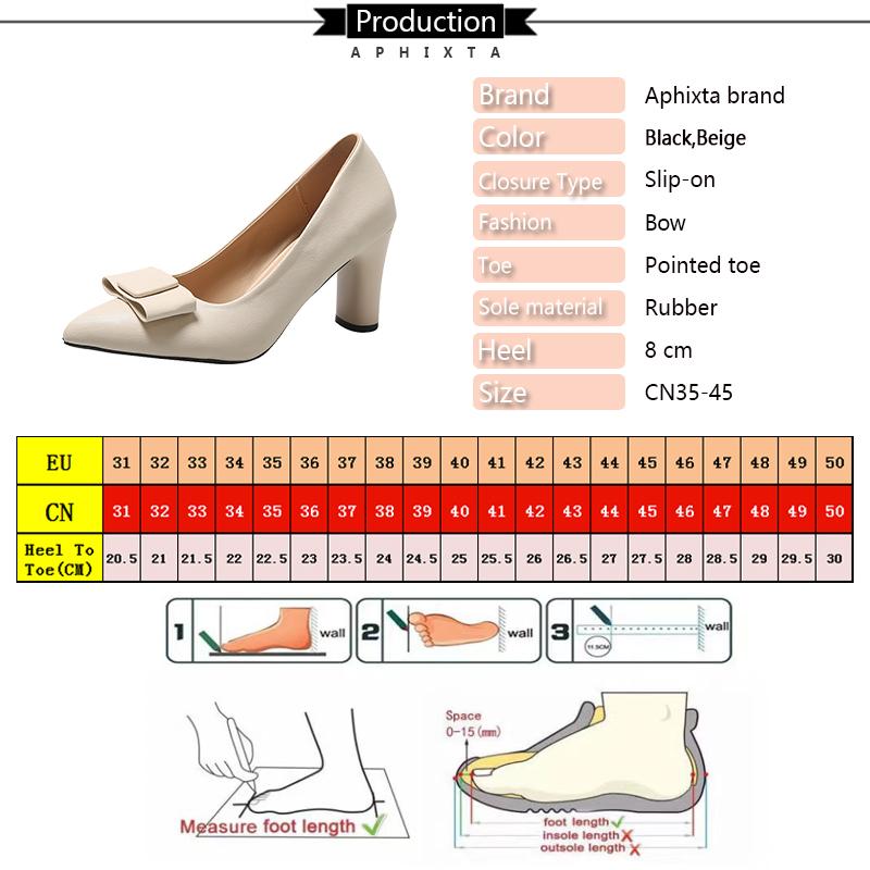 Fashion Aphixta Big Size 45 Classic Party Pumps Women High Chunky Heels Pumps Elegant Women High Heels Zapatos Mujer 2024 Tendencia