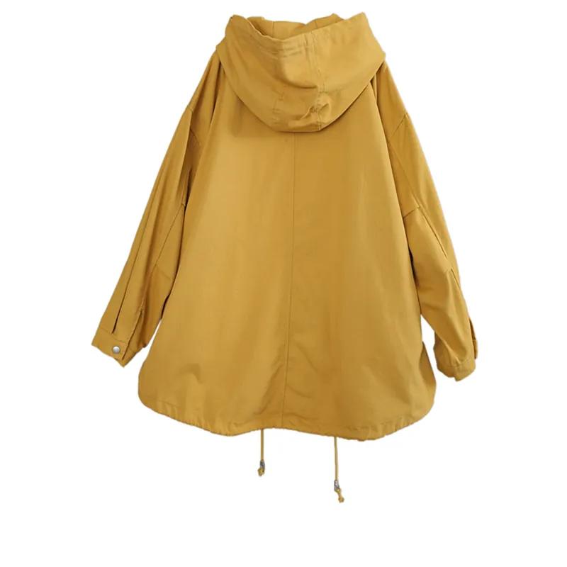Women Length Windbreaker Women's Medium To Long Windbreaker, Oversized Irregular Loose Hooded Windproof Versatile Casual